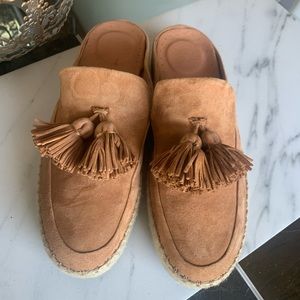 Gentle Souls Tan Espadrille Mules